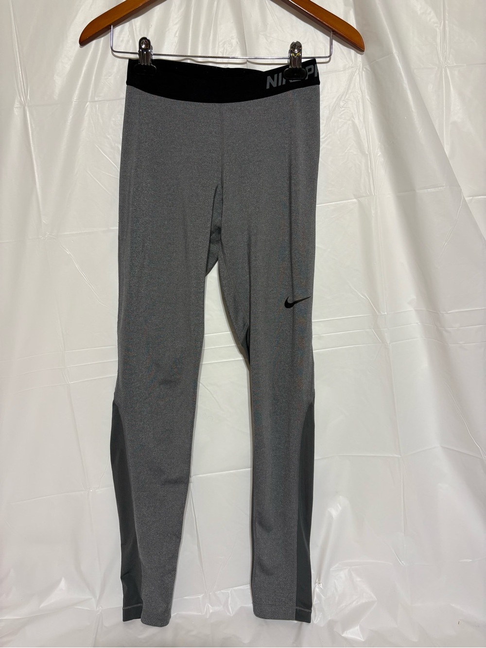 Nike Gray and Black Performance Leggings